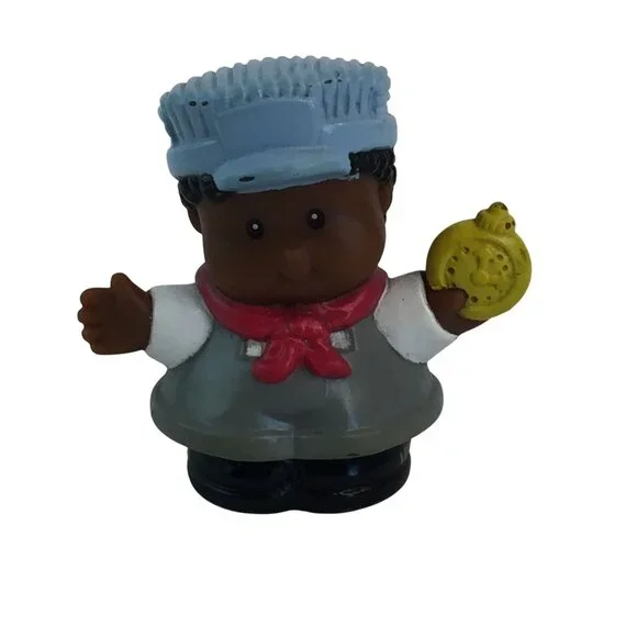 Fisher Price Little People Figures Two Fire Fighters with Kitty Train Conductor - Picture 10 of 13